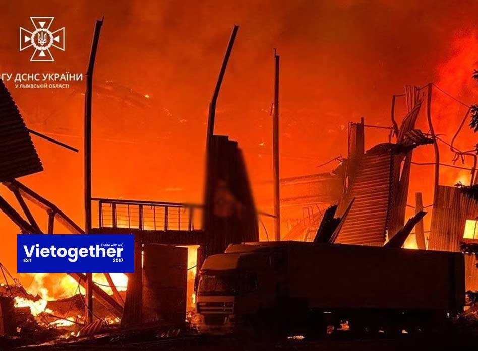 Russian attacks kill nine in Ukraine, Lviv warehouses set ablaze